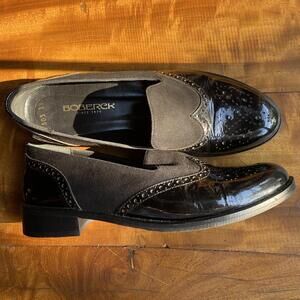 Boberck Wingtips Black Patent Leather/Suede Women’s Size 8